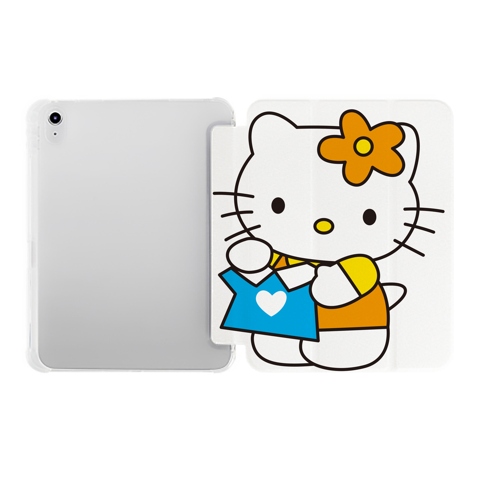 （画像用） Hello Kitty ハローキティ IPad ケース ペン収納付き 三つ折りスタンド PUレザー×シリコン 対応機種9.5/10.5/10.9インチ